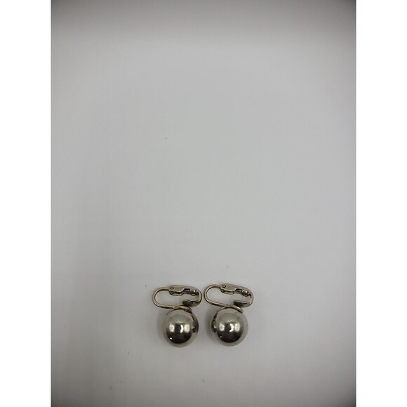 Vintage Earrings Clip On Gold Tone Ball Round Stud Jewelry Costume - Picture 12 of 14